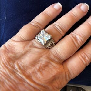 Silpada Silver Ring with Clear Gemstone